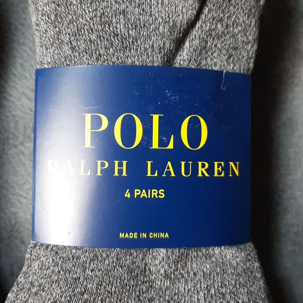 Polo Ralph Lauren Socks Mens Gray 4 Pairs PRL ZP113858PKN 3-PACK BUNDLE!